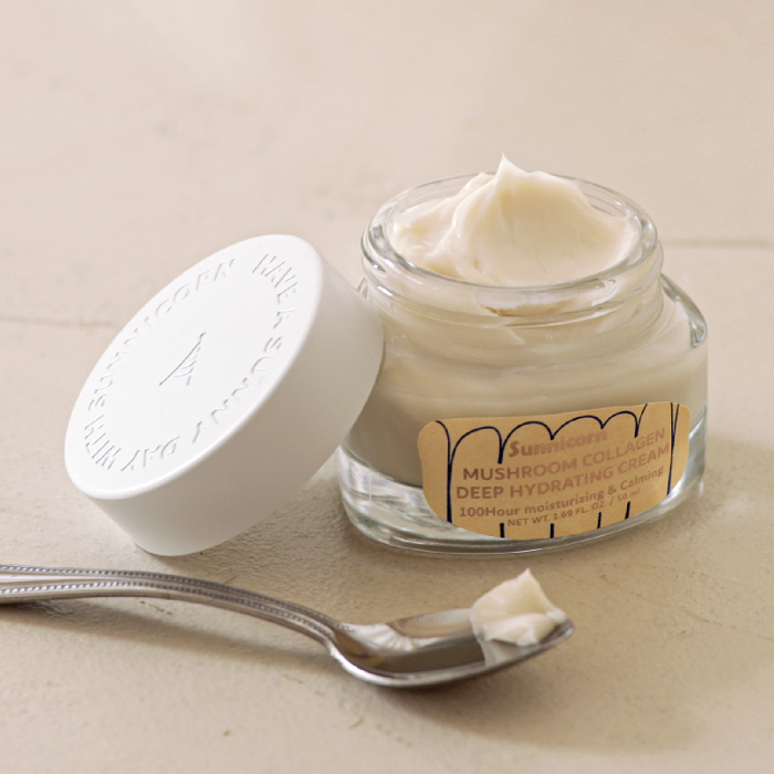 sunnicorn Mushroom Collagen Deep Hydrating Cream 50 ml burk öppnad 