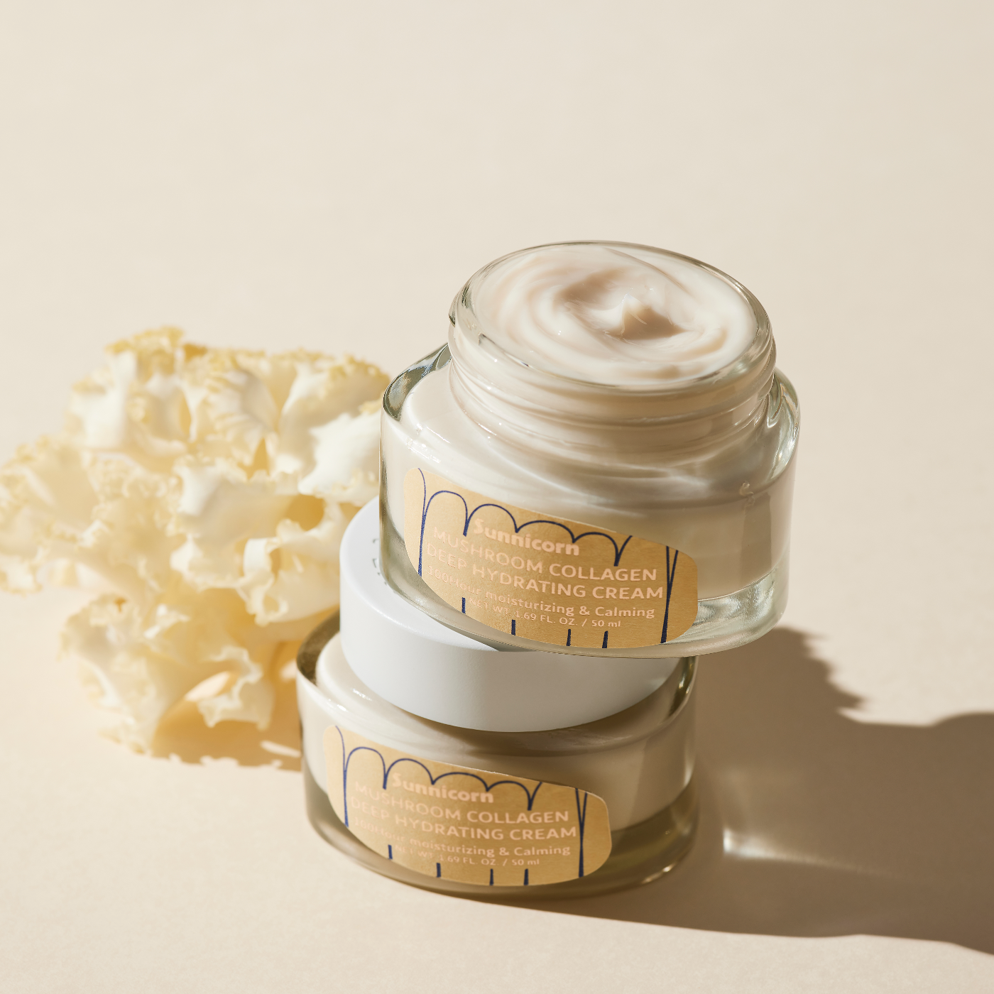 sunnicorn Mushroom Collagen Deep Hydrating Cream 50 ml två burkar